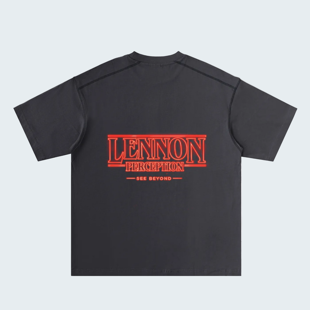 OVERSIZED T-SHIRT WITH CONTRAST STITCHING  LETTER WITH LIGHT EFFECT