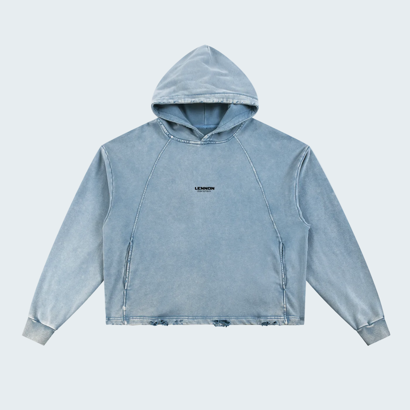 RETRO WASHED HOODIE WITH FRAYED HEM