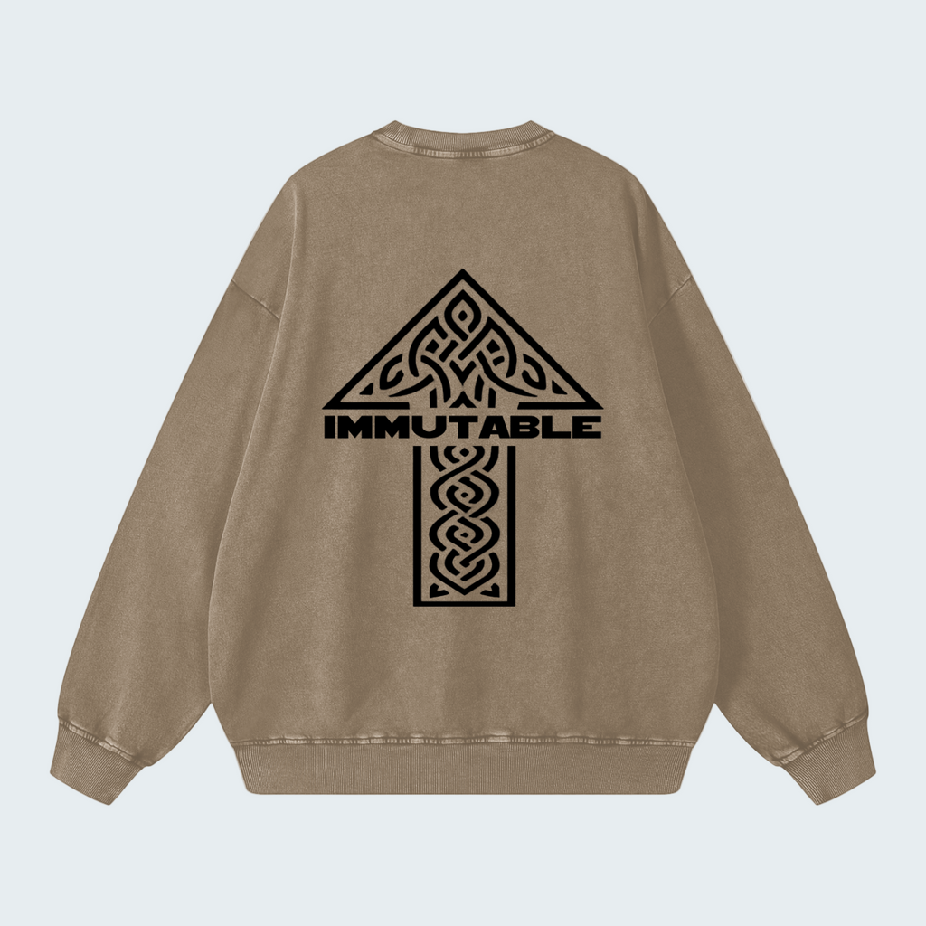 SNOW-WASH LOOSE FIT SWEATSHIRT