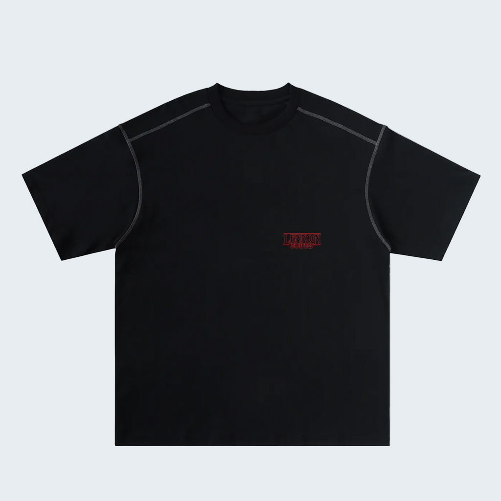 OVERSIZED T-SHIRT WITH CONTRAST STITCHING SIMPLY LETTER