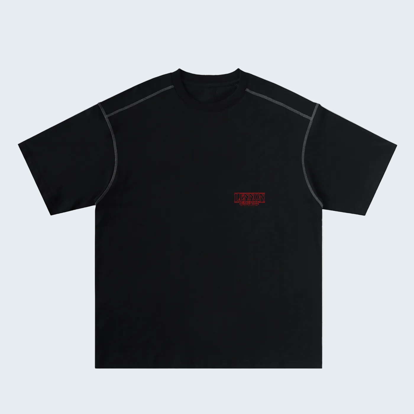 OVERSIZED T-SHIRT WITH CONTRAST STITCHING SIMPLY LETTER