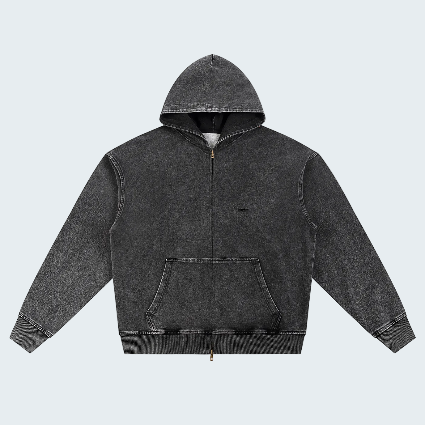 OVERSIZED WASHED ZIP-UP HOODIE