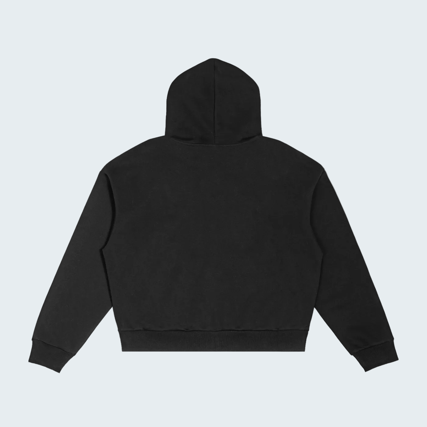 BLACK ZIP-UP HOODIE WITH CHECKERED LINED HOOD