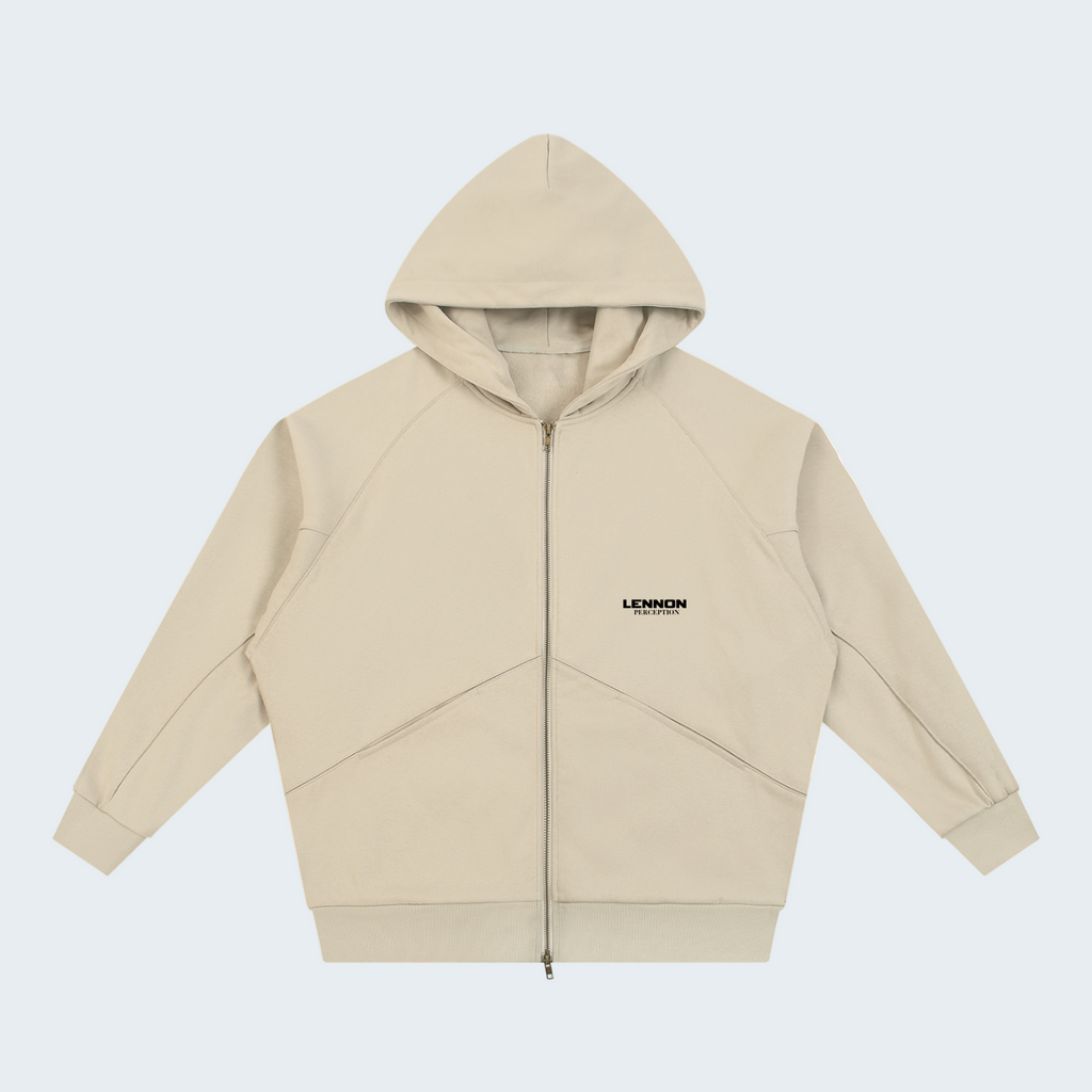 ZIP-UP CAMEL HOODIE