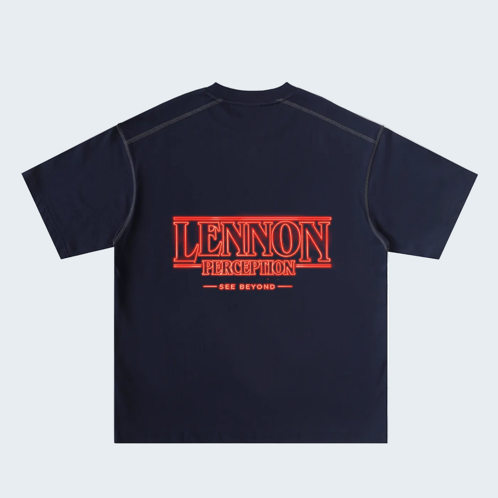 OVERSIZED T-SHIRT WITH CONTRAST STITCHING  LETTER WITH LIGHT EFFECT