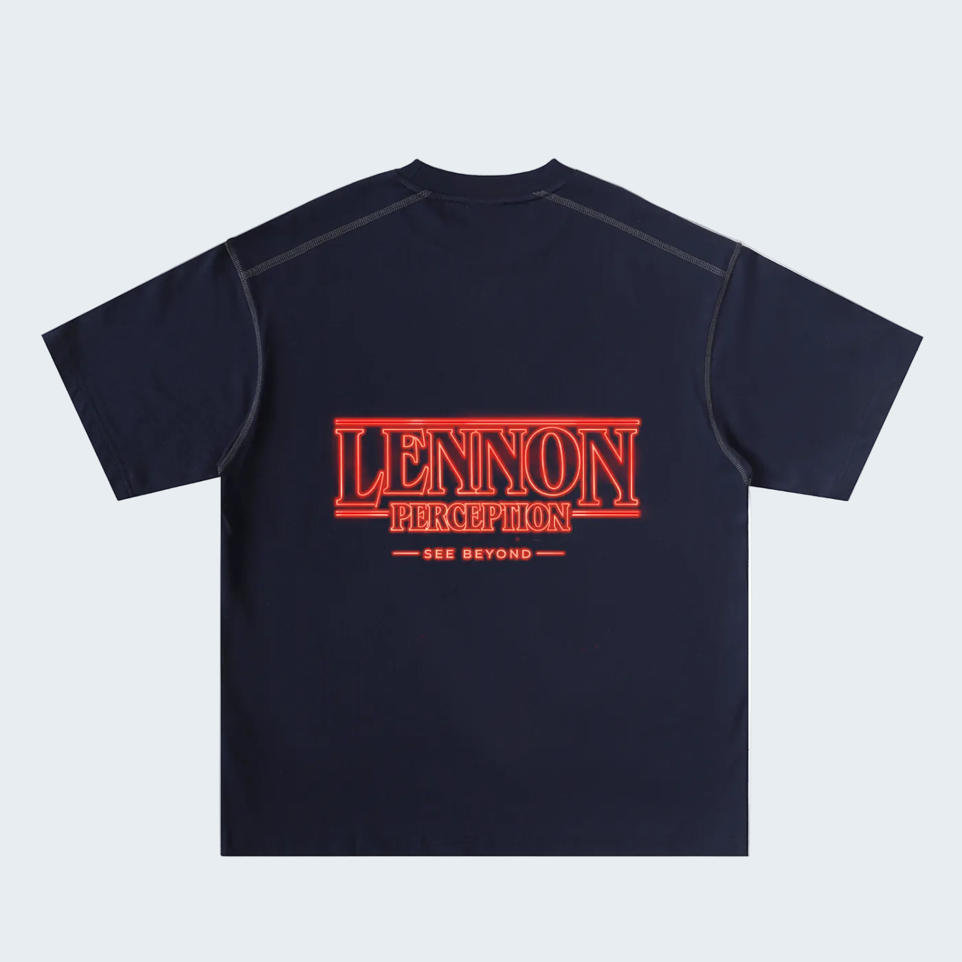 OVERSIZED T-SHIRT WITH CONTRAST STITCHING  LETTER WITH LIGHT EFFECT