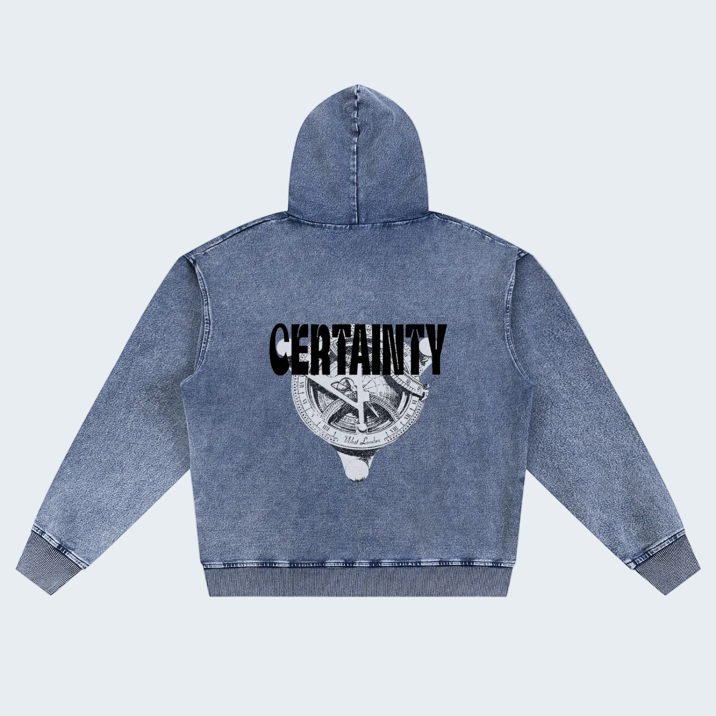 OVERSIZED WASHED ZIP-UP HOODIE