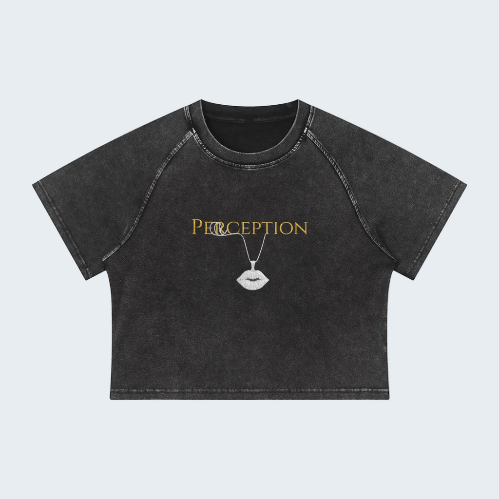 MINERAL WASH RANGLAN CROP TEE