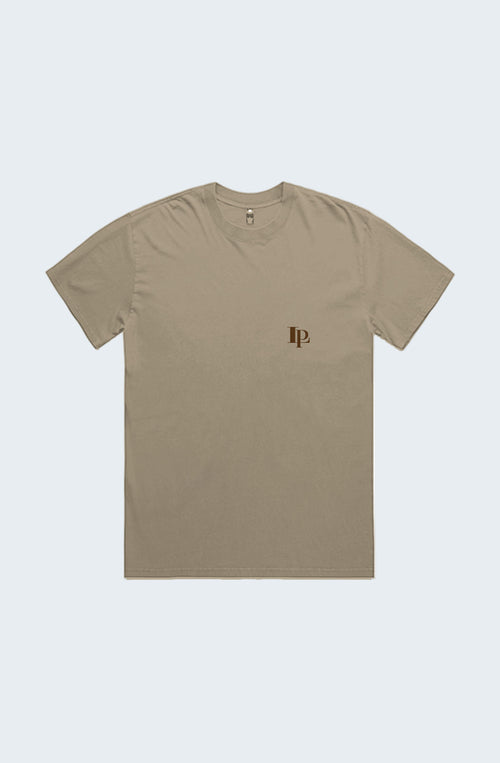 BROWN COLUMN FADED KHAKI T-SHIRT