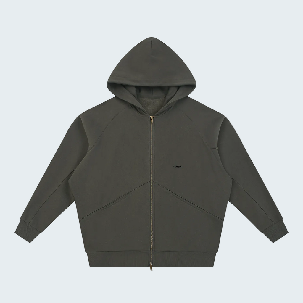 DOLMAN CUT ZIP-UP FLEECE HOODIE
