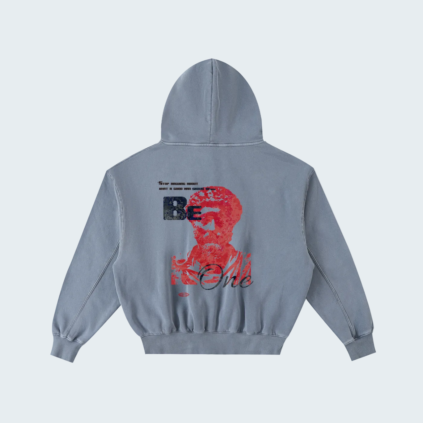 FRAYED-EDGE ENZYME WASHED HOODIE