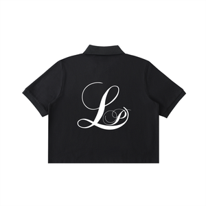 BLACK -  ESSENTIAL CROP POLO