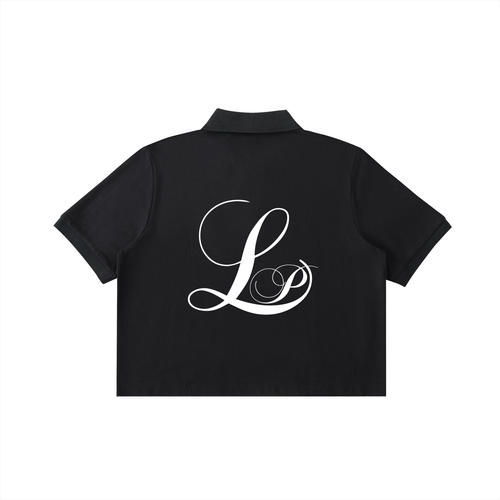 BLACK -  ESSENTIAL CROP POLO