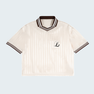 POLO COLLAR OVERSIZED WHITE T-SHIRT