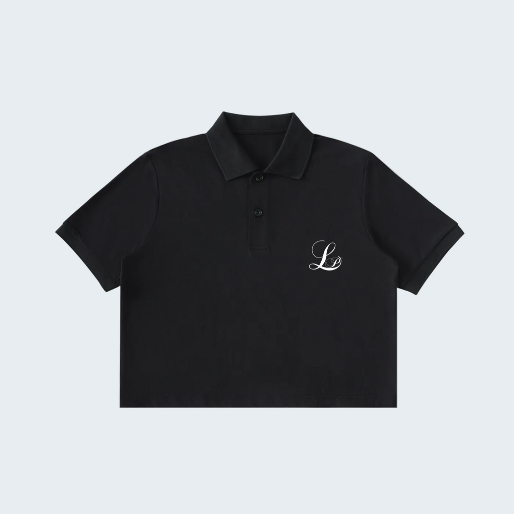 BLACK -  ESSENTIAL CROP POLO