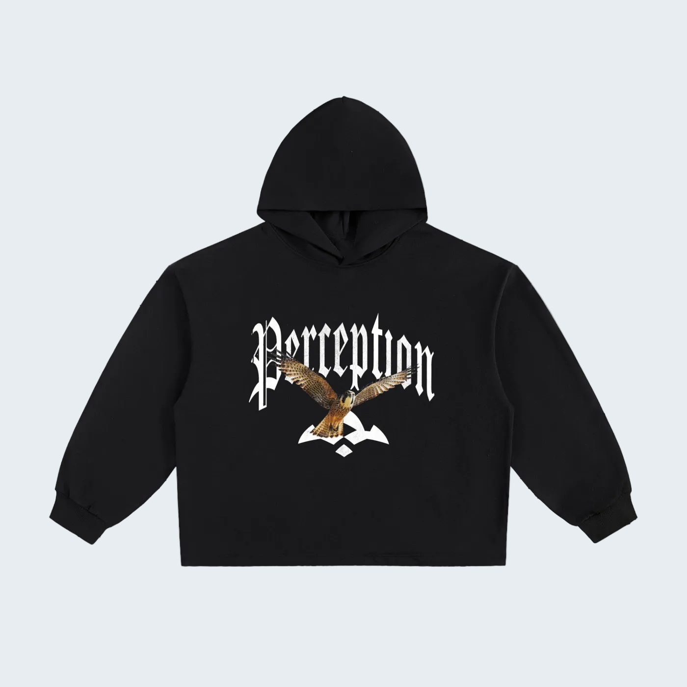 DRAWSTRING HEM OVERSIZED HOODIE WHITE LETTERS