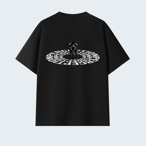 BIKE VISION - SOLID COLOR PREMIUM OVERSIZED TEE/ WHITE TEXT