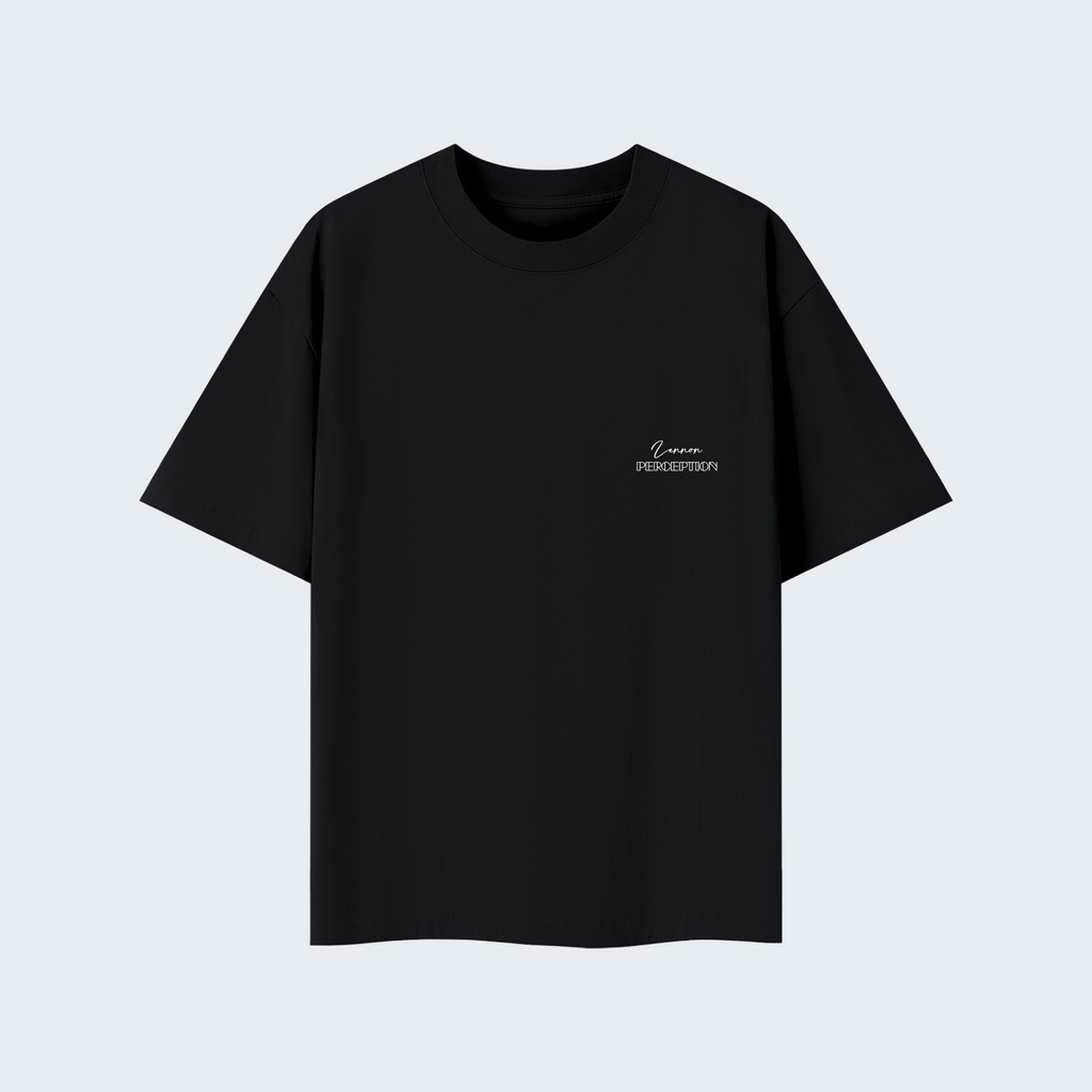 REALITY IS PERCEPTION - SOLID COLOR LIGHTWEIGHT OVERSIZED TEE / WHITE TEXT