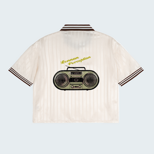 POLO COLLAR OVERSIZED WHITE T-SHIRT