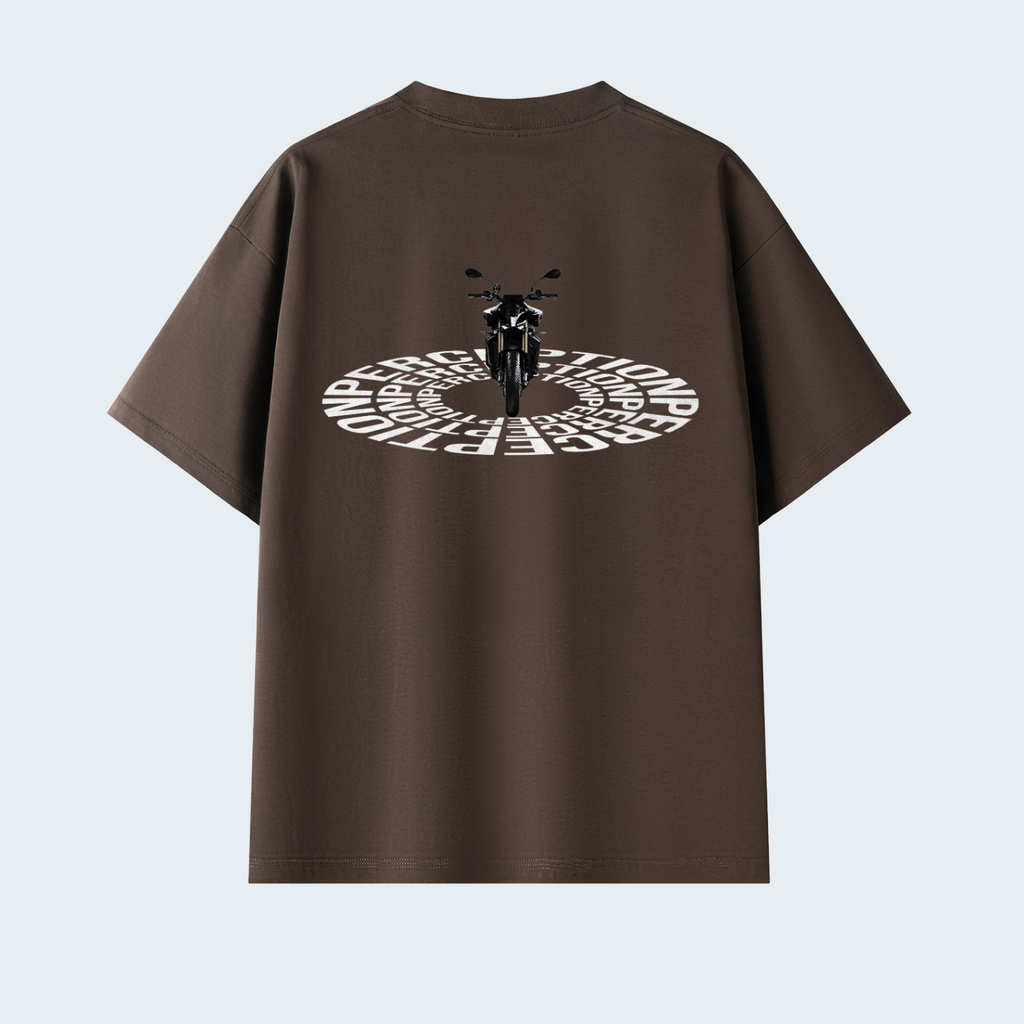 BIKE VISION - SOLID COLOR PREMIUM OVERSIZED TEE/ WHITE TEXT