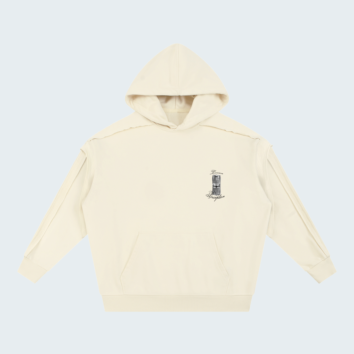 CONTRAST TRIMMED CDOUBLE LAYER HOODIE