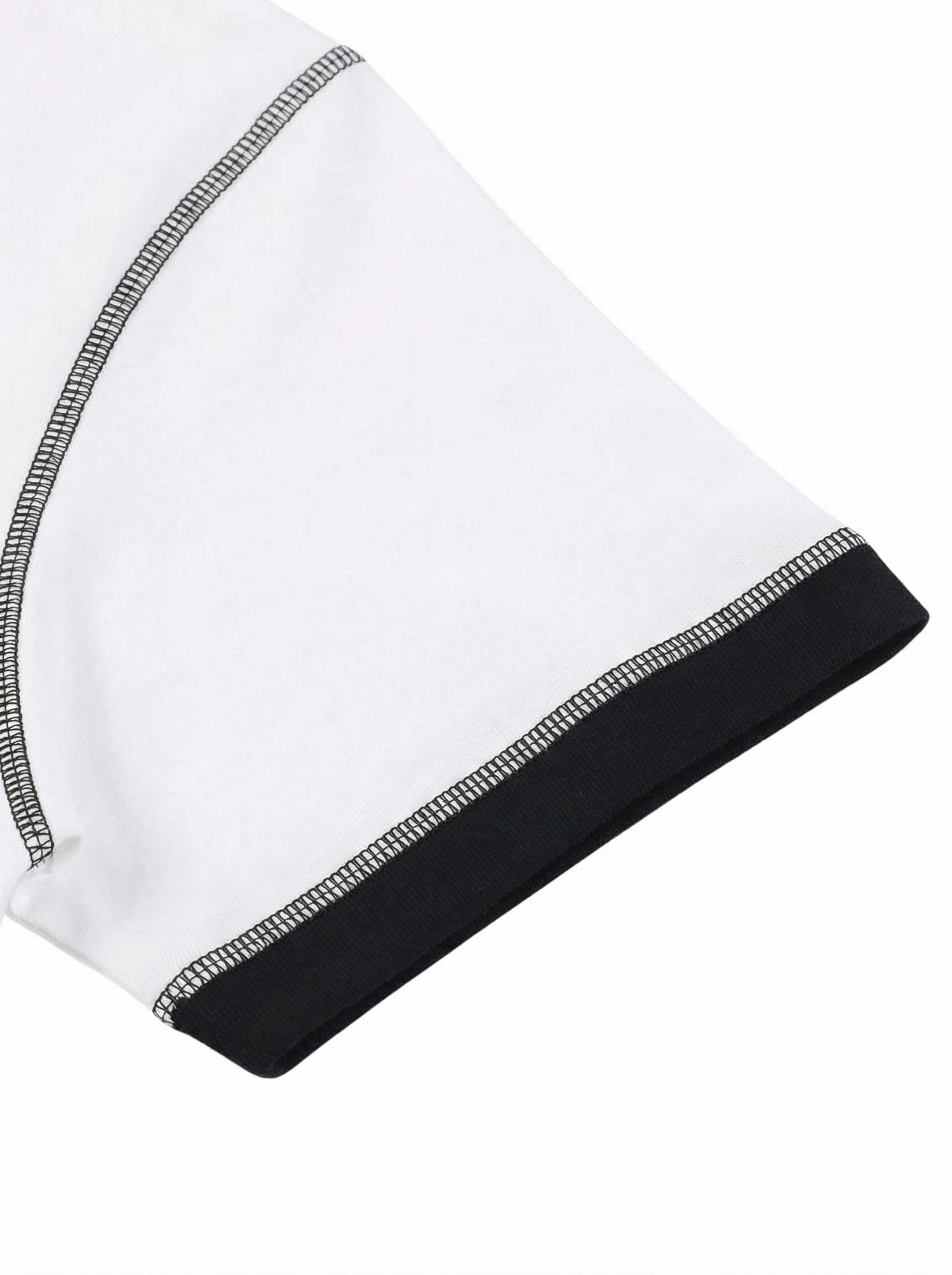 WHITE COTTON T-SHIRT WITH CONTRAST STITCHING