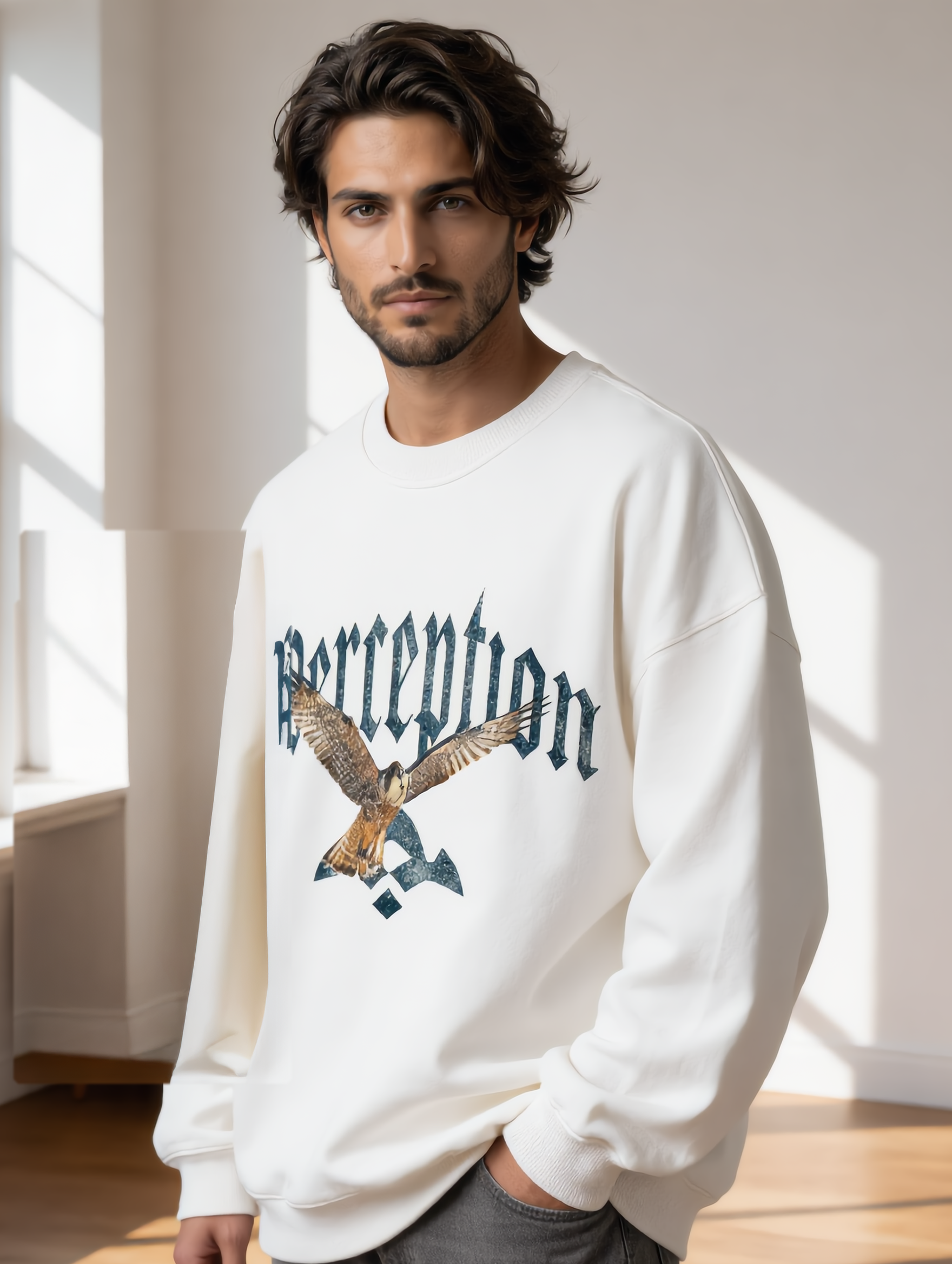 WHITE PERCEPTION SWEATSHIRT