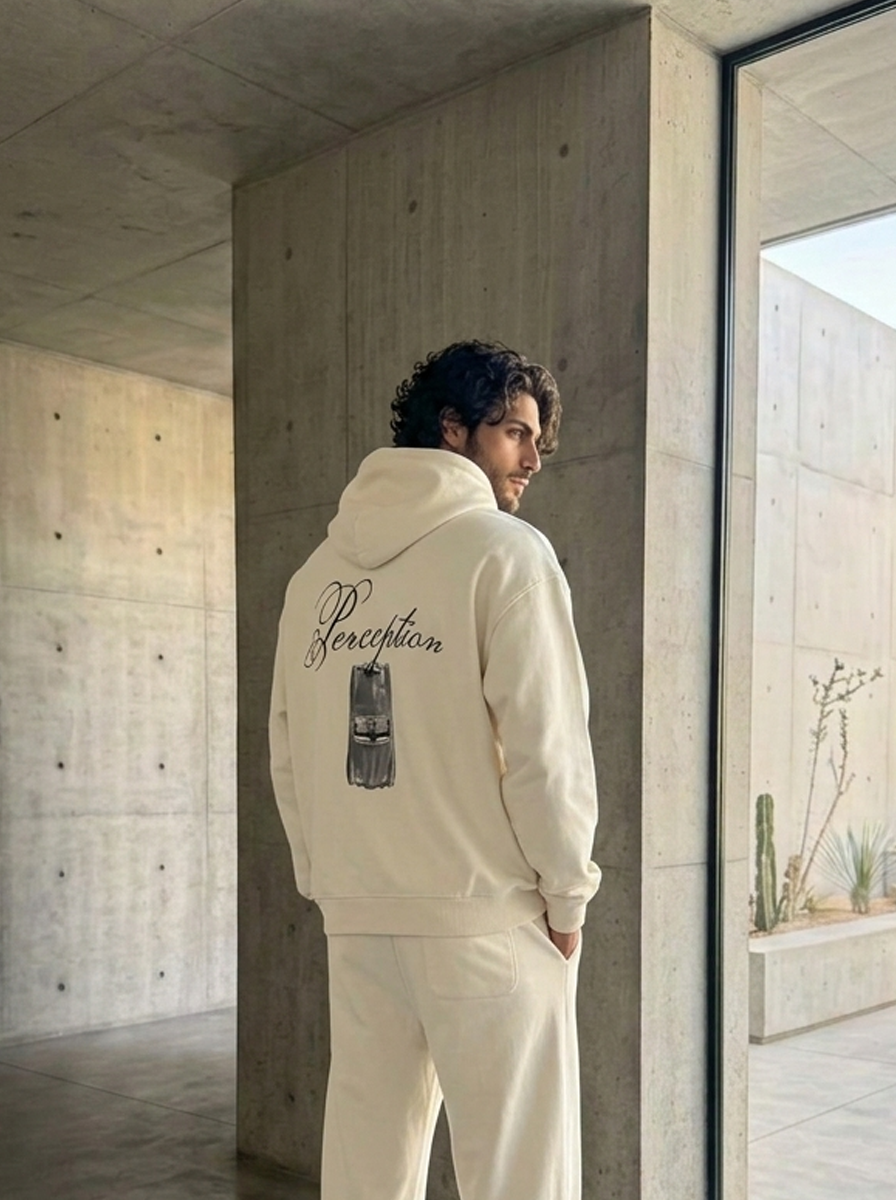 CONTRAST TRIMMED CDOUBLE LAYER HOODIE