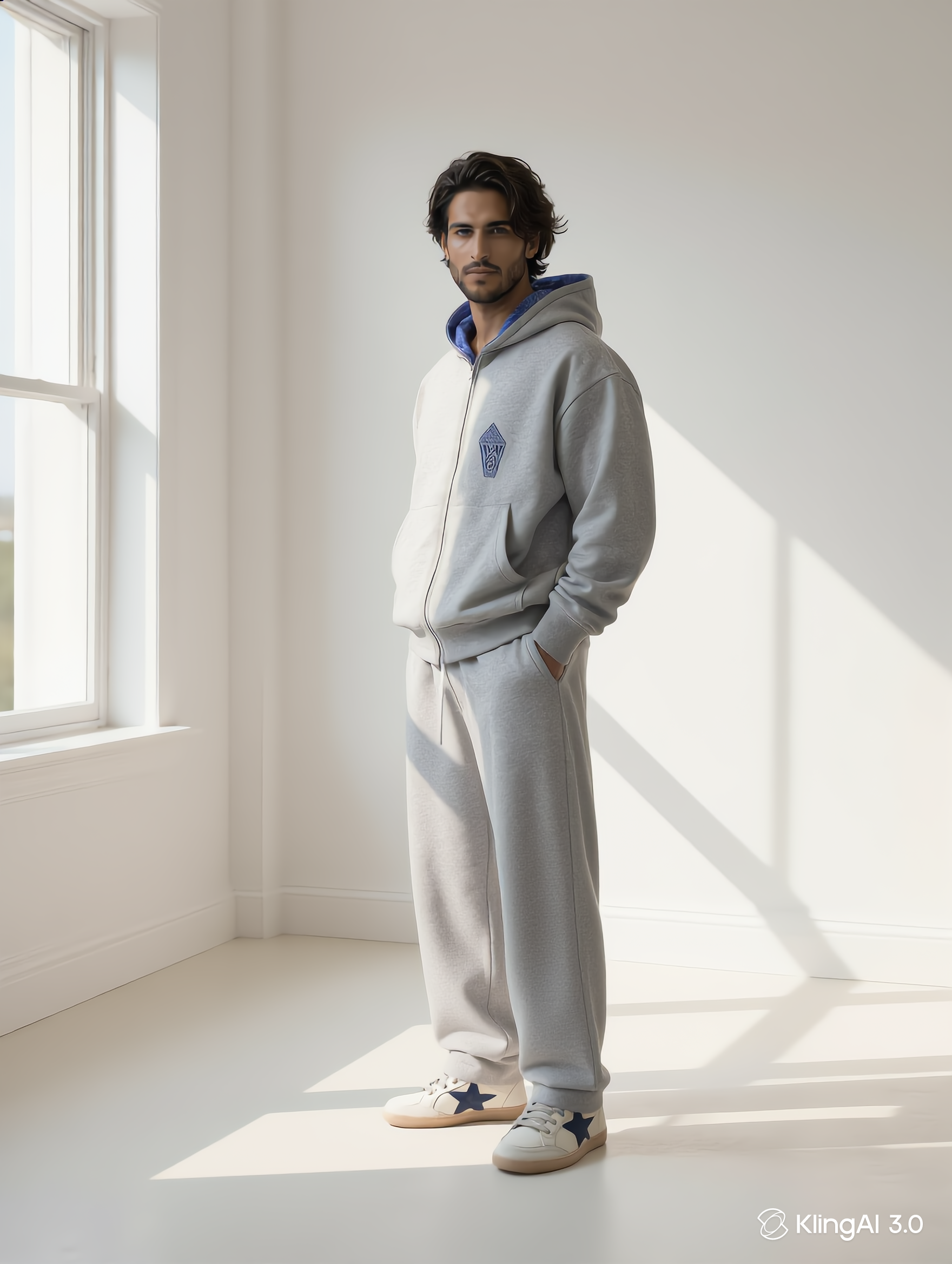GRAY BARREL SWEATPANTS WITH PLAID WAISTBAND