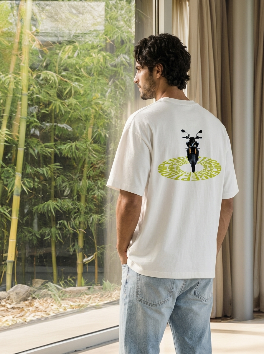 BIKE VISION - SOLID COLOR PREMIUM OVERSIZED TEE / BLACK TEXT