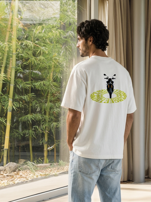 BIKE VISION - SOLID COLOR PREMIUM OVERSIZED TEE / BLACK TEXT
