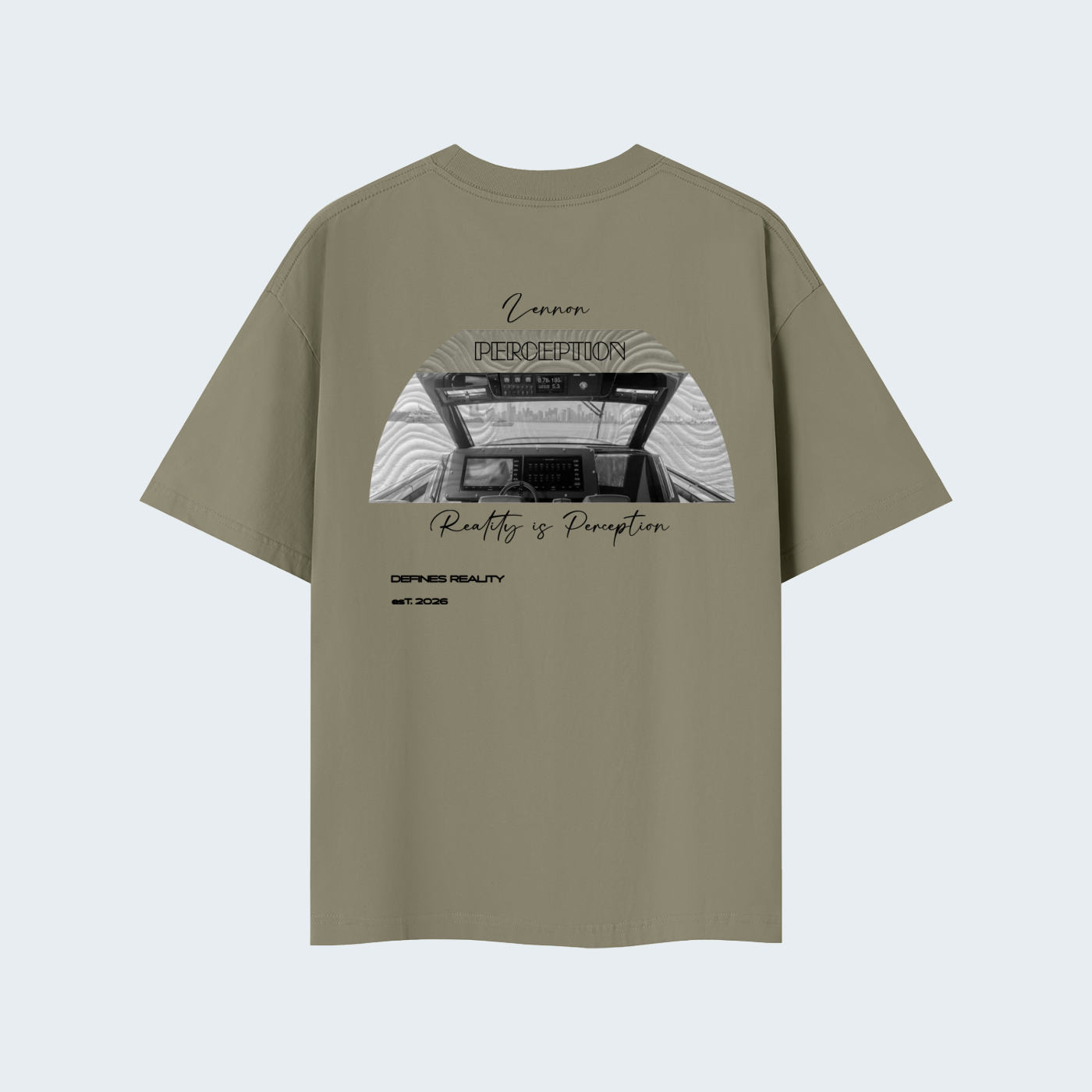 REALITITY IS PERCEPTION - SOLID COLOR LIGHTWEIGHT OVERSIZED TEE/ BLACK TEXT