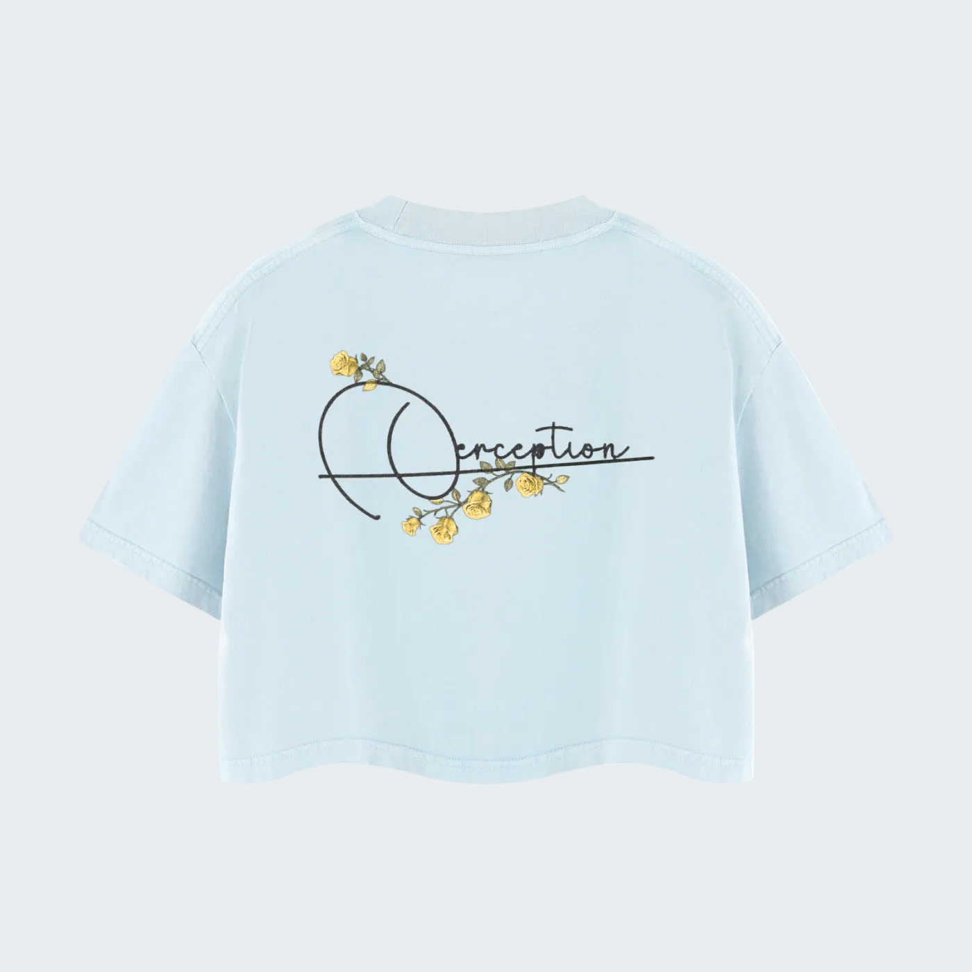 LIGHT BLUE - MINERAL WASH CROP TEE