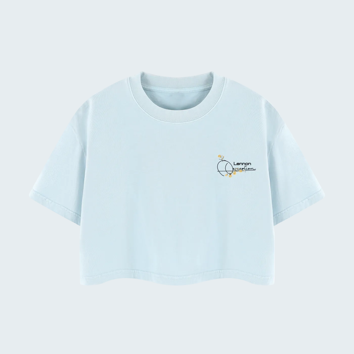 LIGHT BLUE - MINERAL WASH CROP TEE