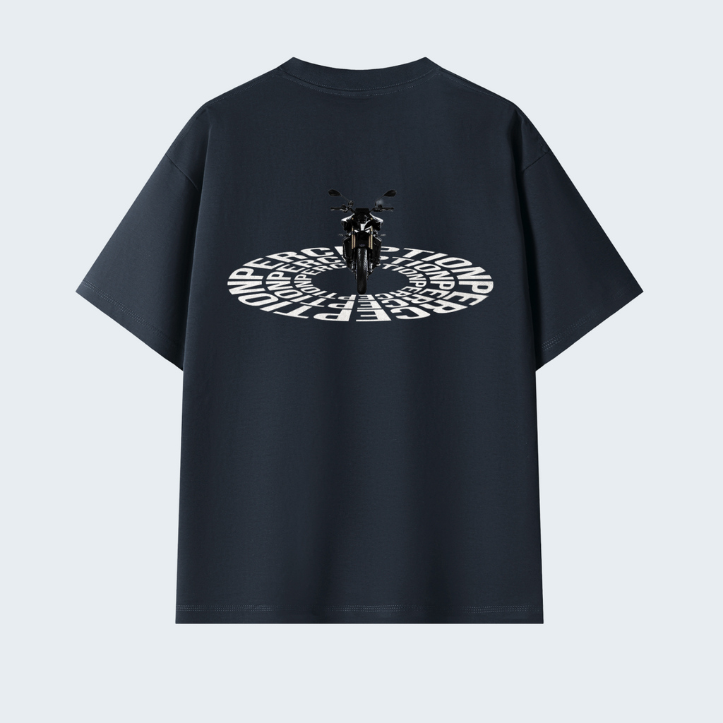 BIKE VISION - SOLID COLOR PREMIUM OVERSIZED TEE/ WHITE TEXT