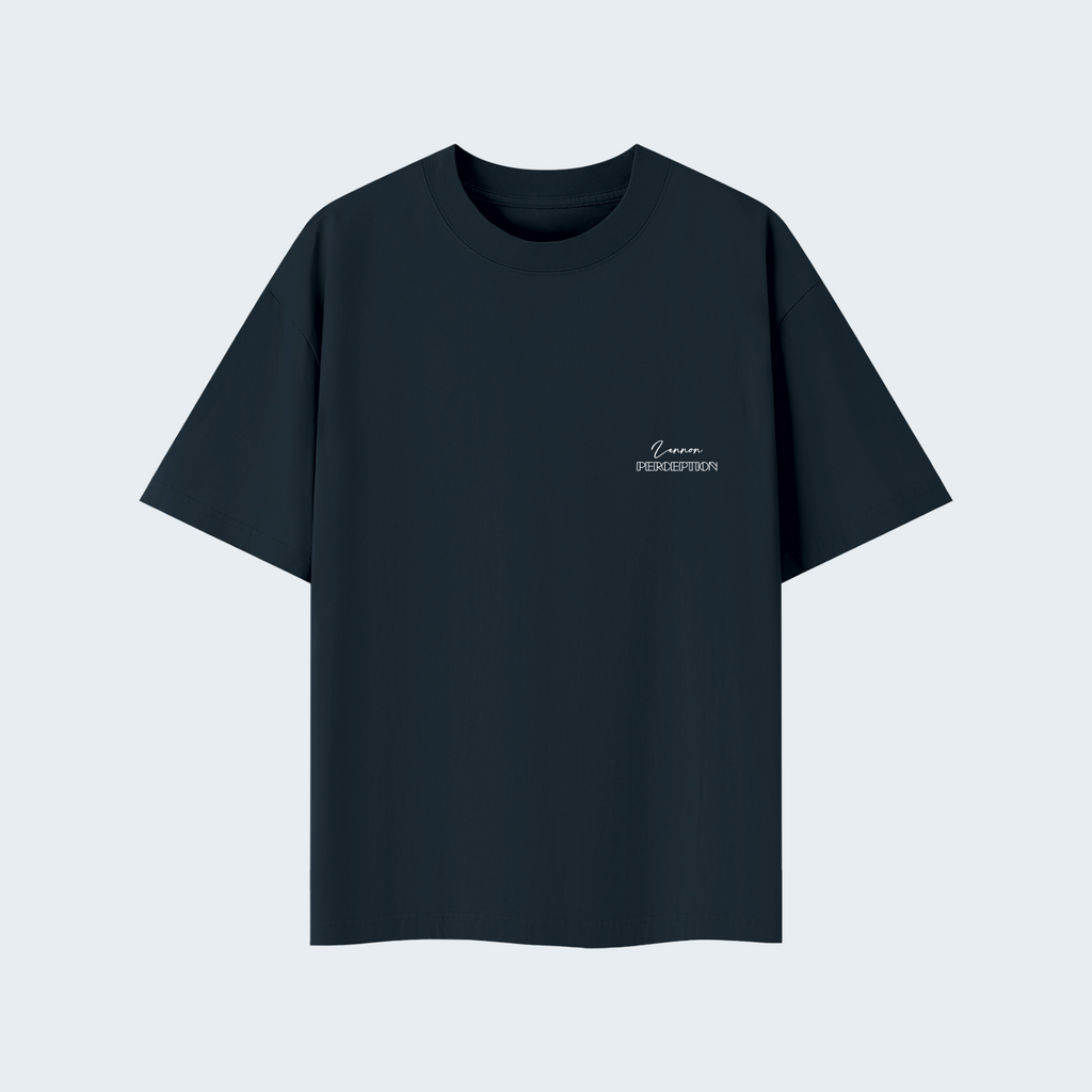 REALITY IS PERCEPTION - SOLID COLOR LIGHTWEIGHT OVERSIZED TEE / WHITE TEXT
