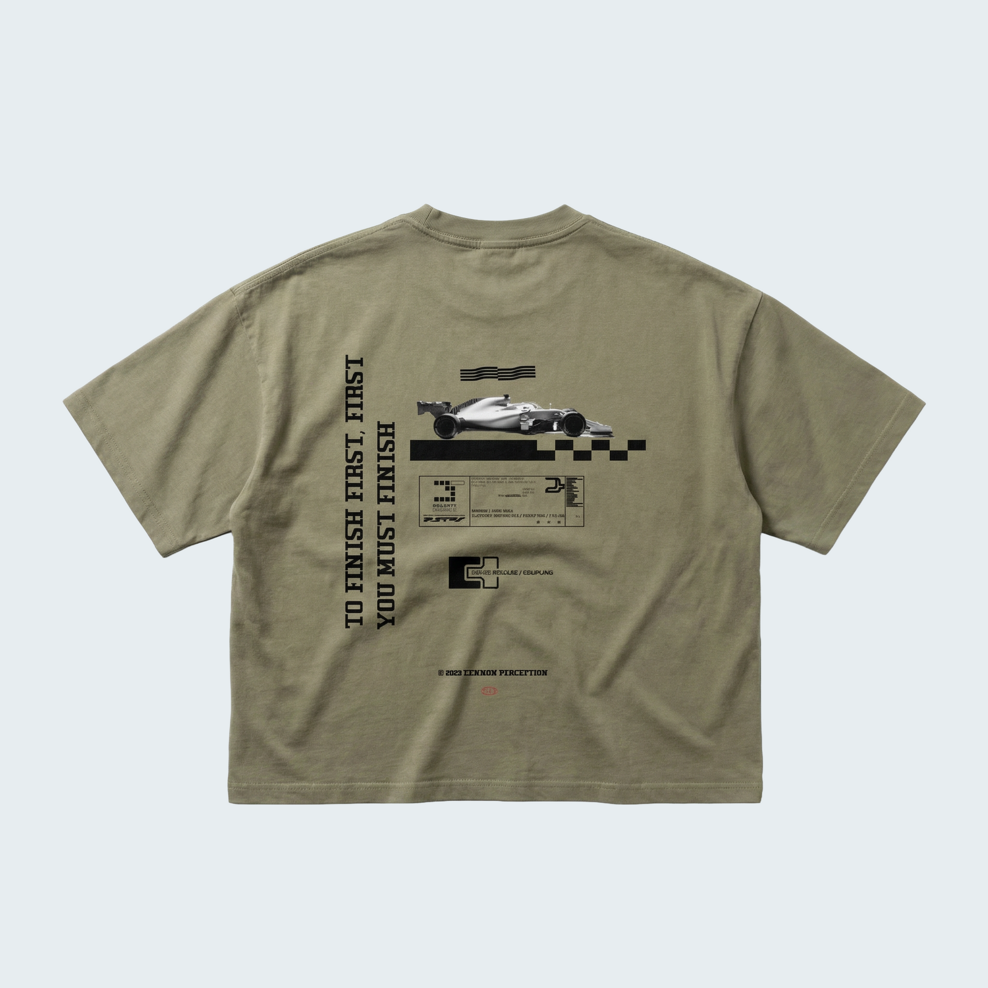 RACE WASHED BOXY T-SHIRT BLACK LETTERS