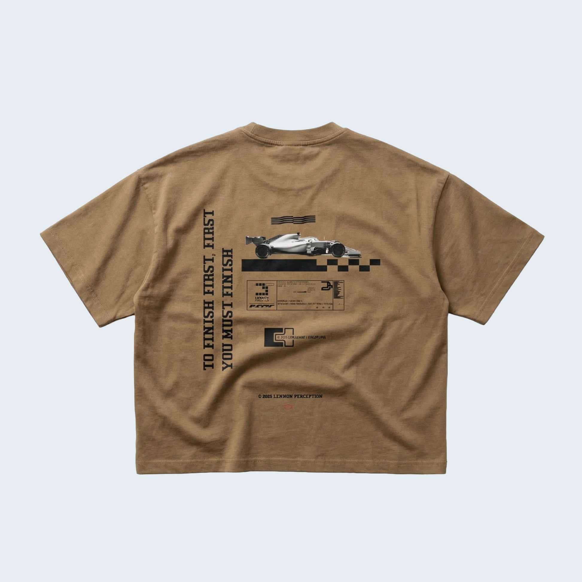 RACE WASHED BOXY T-SHIRT BLACK LETTERS