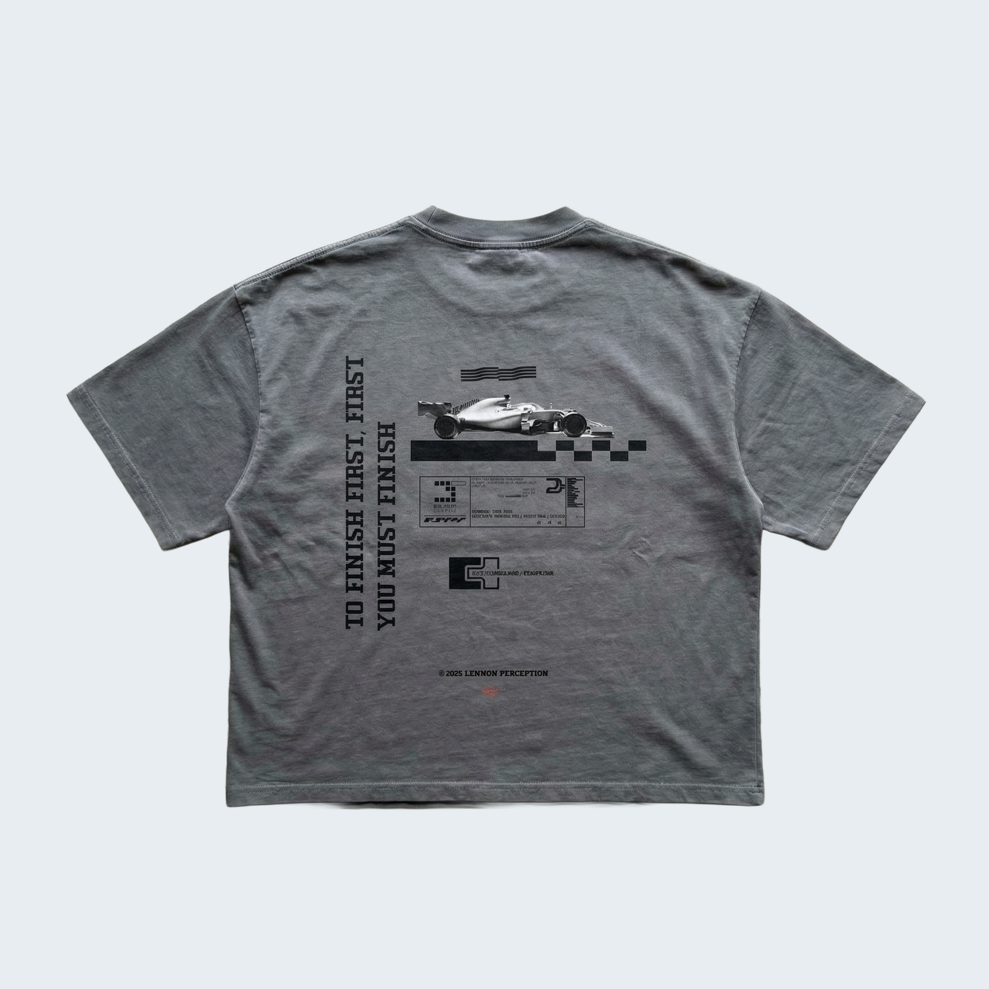 RACE WASHED BOXY T-SHIRT BLACK LETTERS