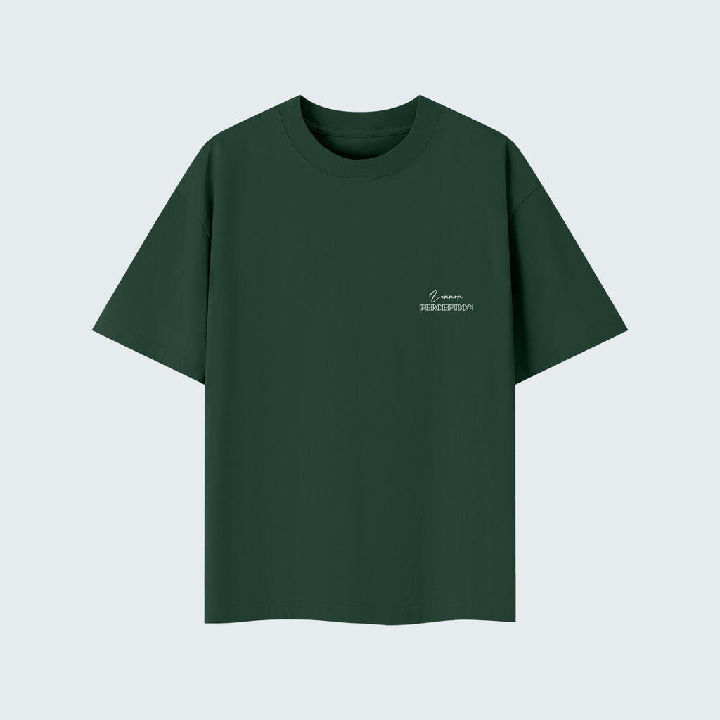REALITY IS PERCEPTION - SOLID COLOR LIGHTWEIGHT OVERSIZED TEE / WHITE TEXT