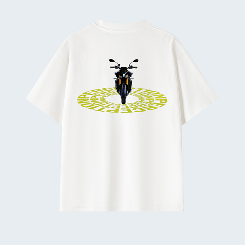 BIKE VISION - SOLID COLOR PREMIUM OVERSIZED TEE / BLACK TEXT