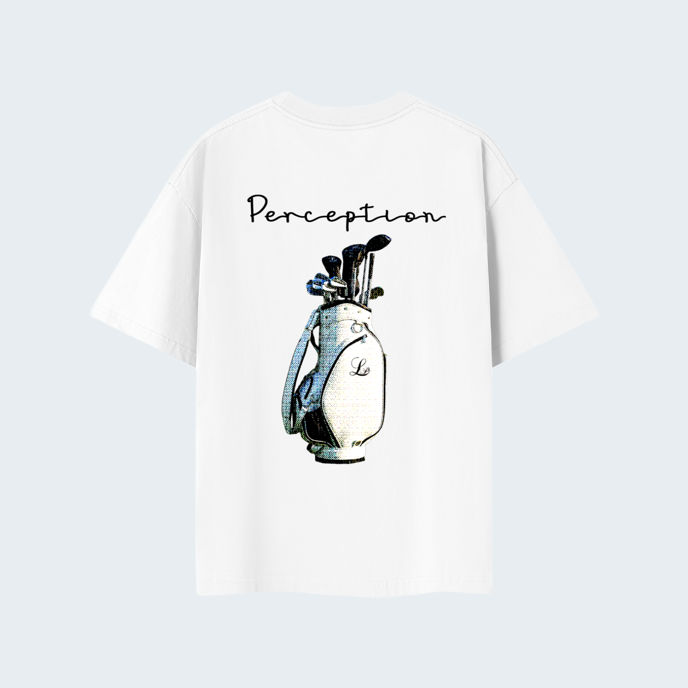 GOLF BAG - SOLID COLOR LIGHTWEIGHT OVERSIZED TEE /BLACK TEXT