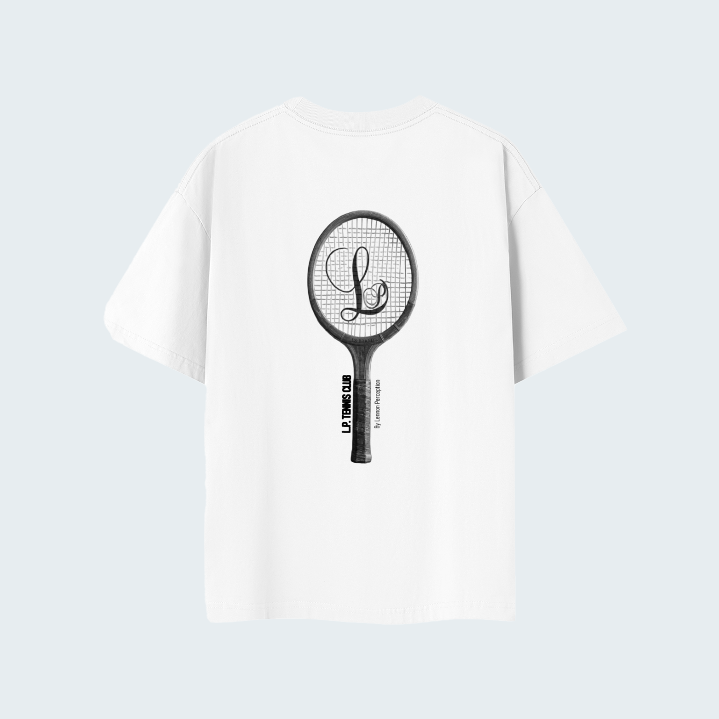 TENNIS RACKET - SOLID COLOR LIGHTWEIGHT OVERSIZED TEE /BLACK TEXT