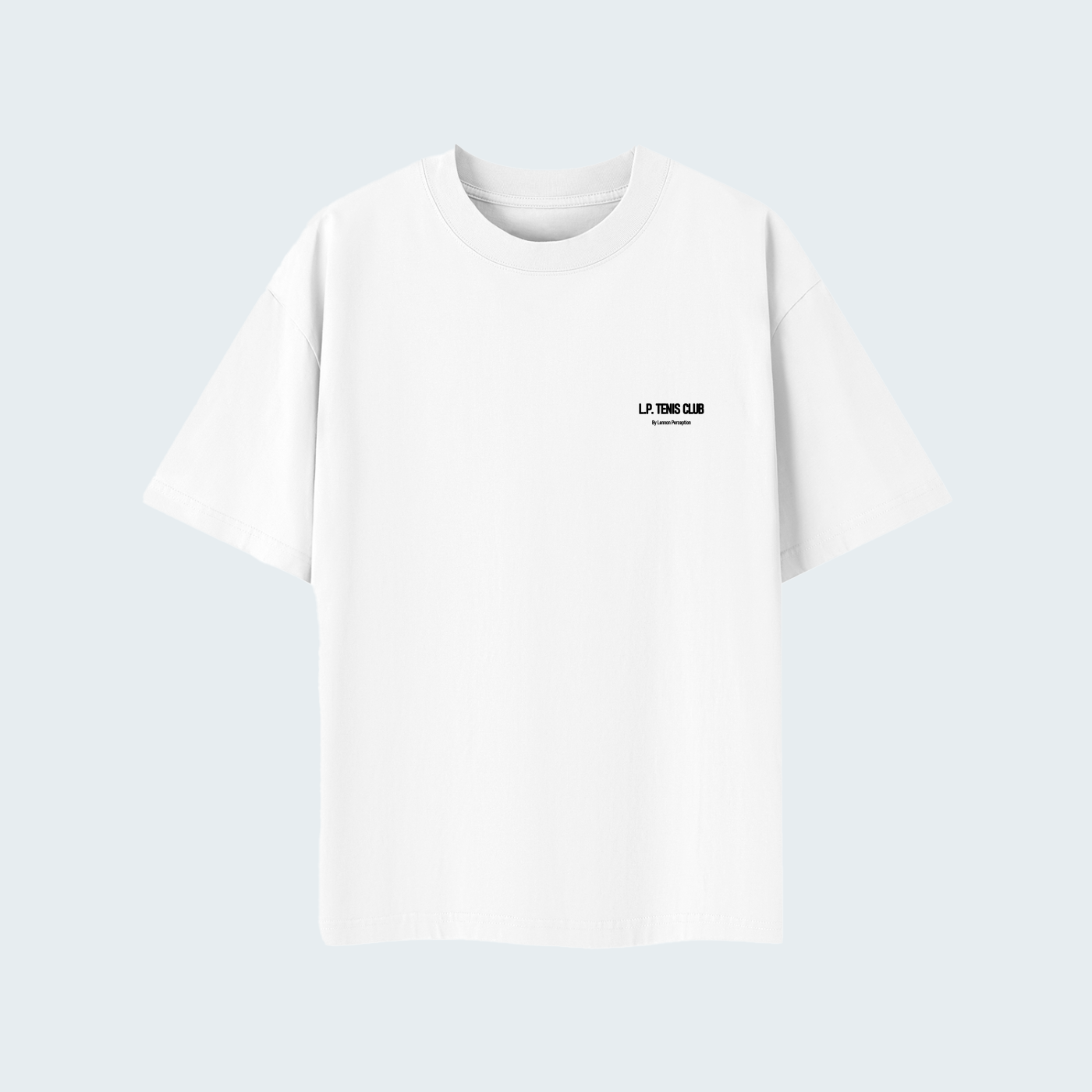 TENNIS RACKET - SOLID COLOR LIGHTWEIGHT OVERSIZED TEE /BLACK TEXT