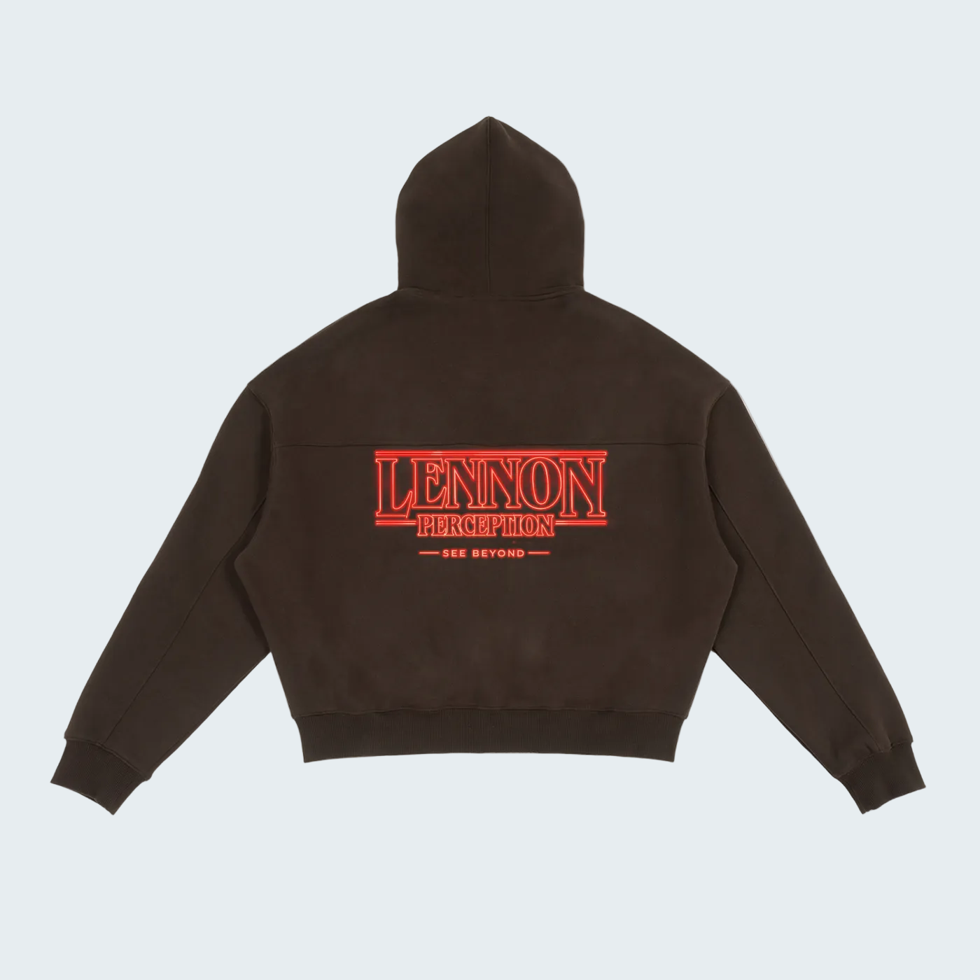 BOXY ZIP-UP HOODIE LETTERS WITH LIGHT EFFECT