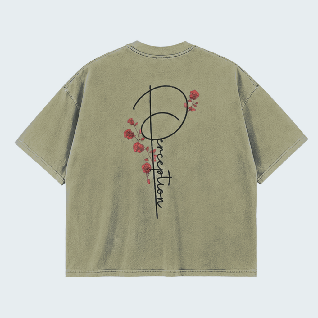 BRANCHES AND ROSES- WASHED BOXY TEE