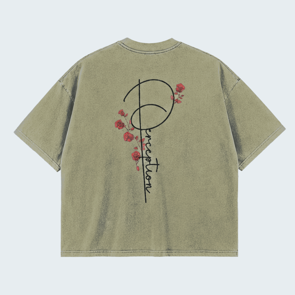BRANCHES AND ROSES- WASHED BOXY TEE