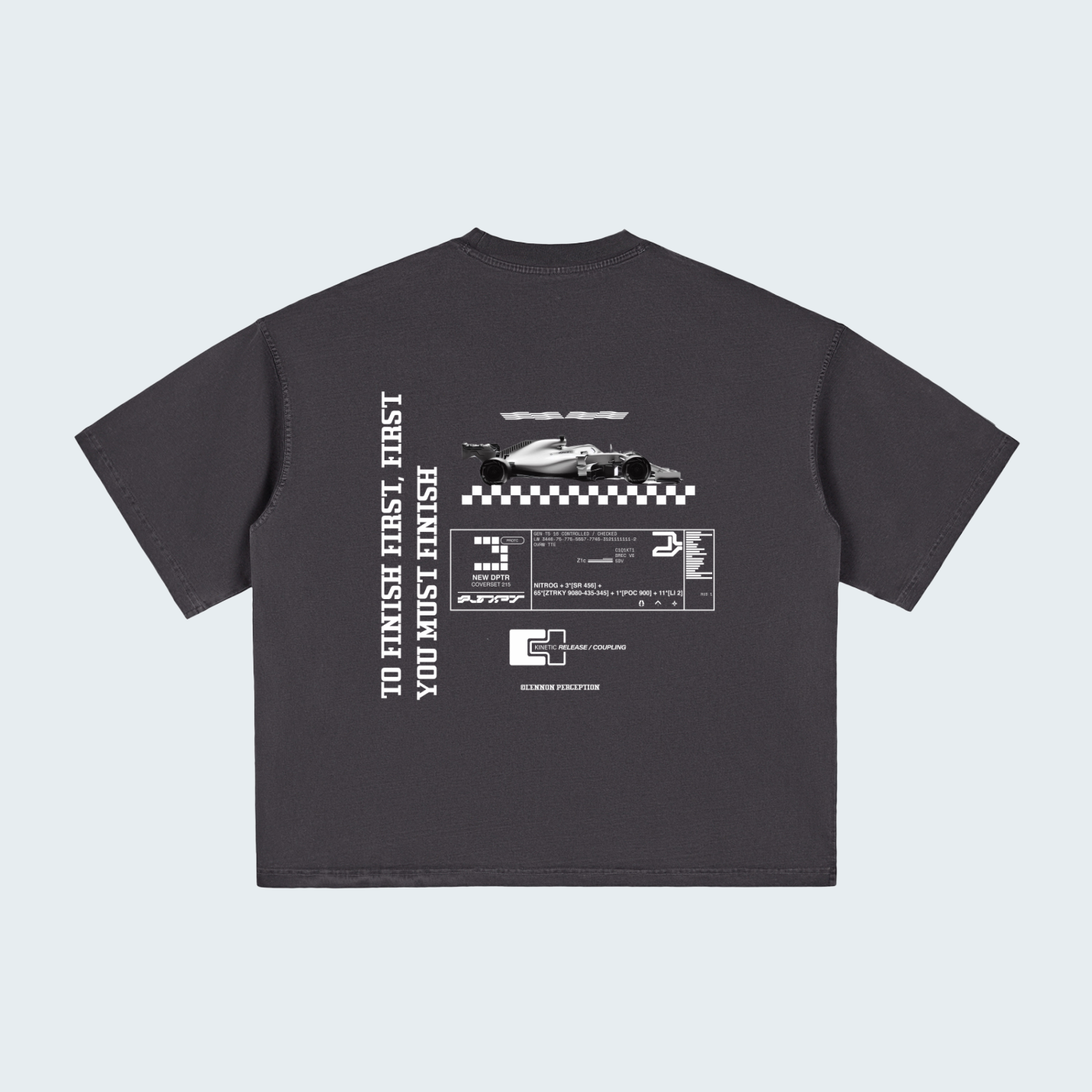 RACE WASHED BOXY T-SHIRT WHITE LETTERS