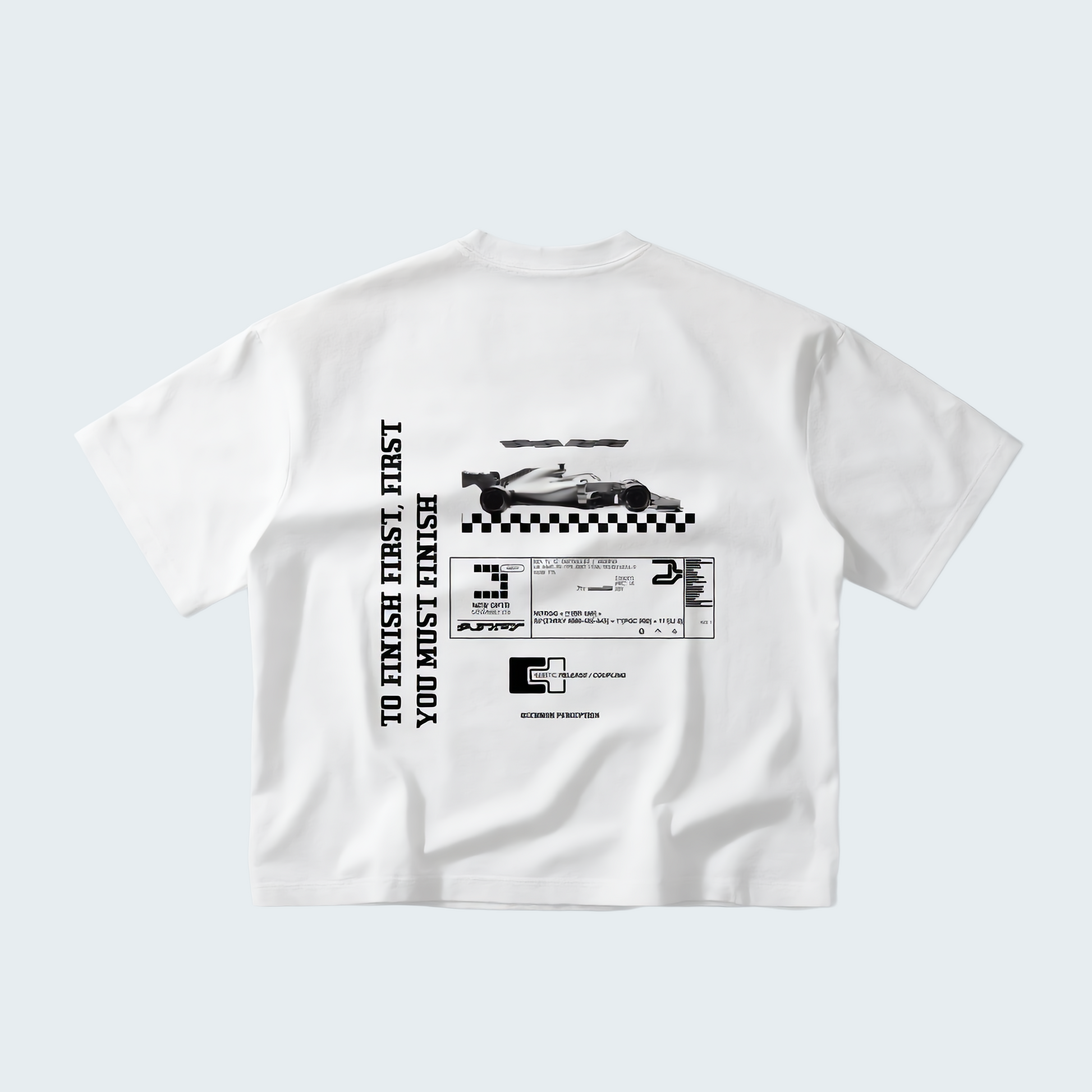 RACE WASHED BOXY T-SHIRT BLACK LETTERS