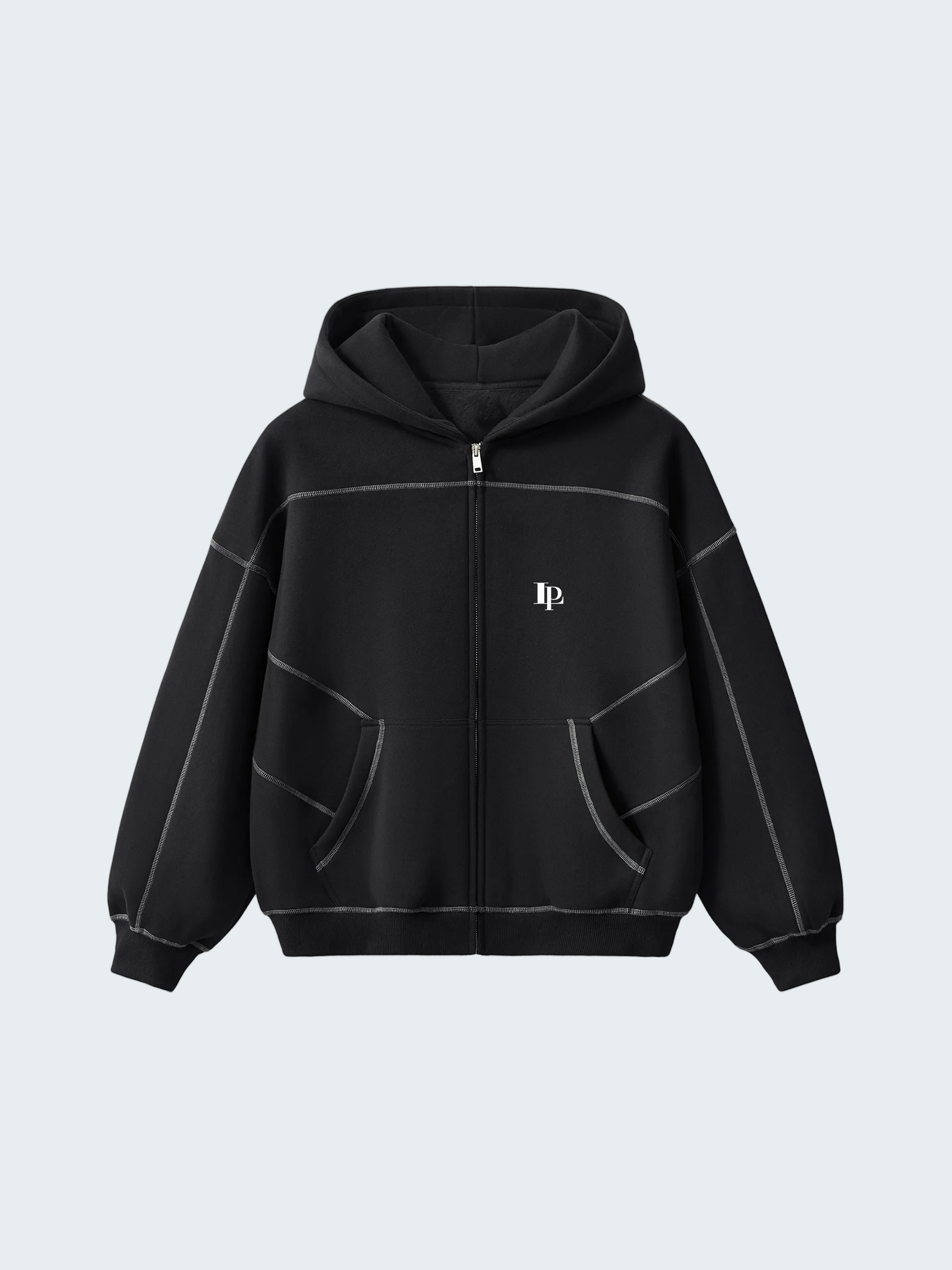 ZIP-UP HOODIES WITH STITCH DESIGN